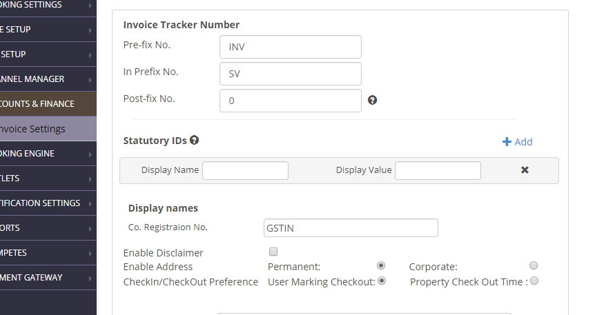 GSTIN label for Indian properties and Tax Registration No. for Other Countries